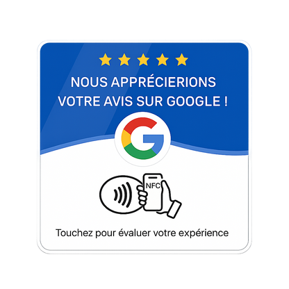 Plaque NFC avis Google — laissez un avis en 15 secondes