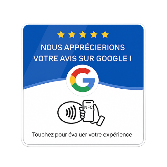 Plaque NFC avis Google — laissez un avis en 15 secondes