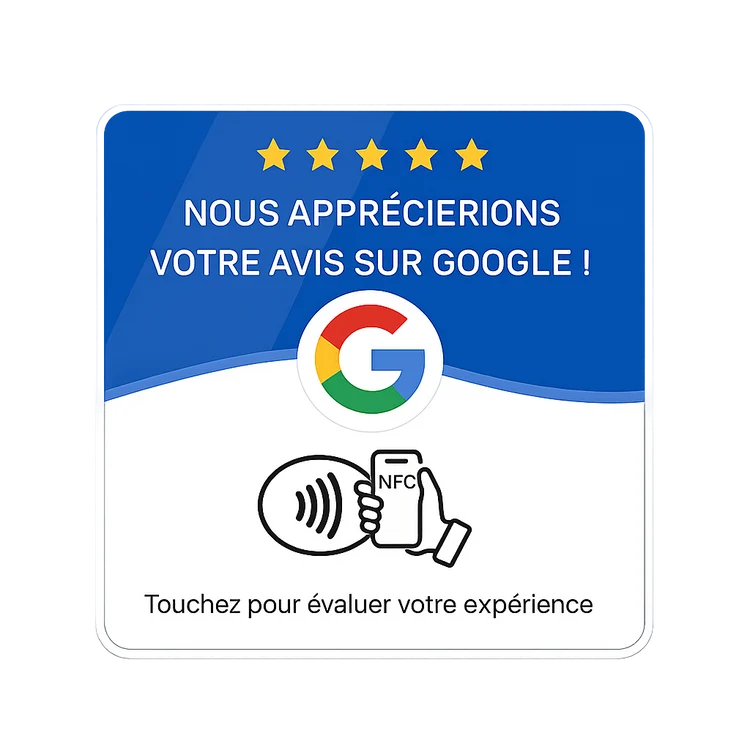 Plaque NFC pour avis Google